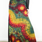 Soft Stretch Tie Dye Maxi Skirt - Moss Green