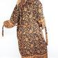 Blanket Kimono Robe Boho Dressing Gown - Black and Gold