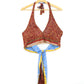 Reversible Cropped Halter Top Recycled Sari Silk