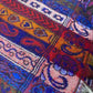 Blanket Scarf / Shawl / Throw - Red and Blue Paisley Stripe