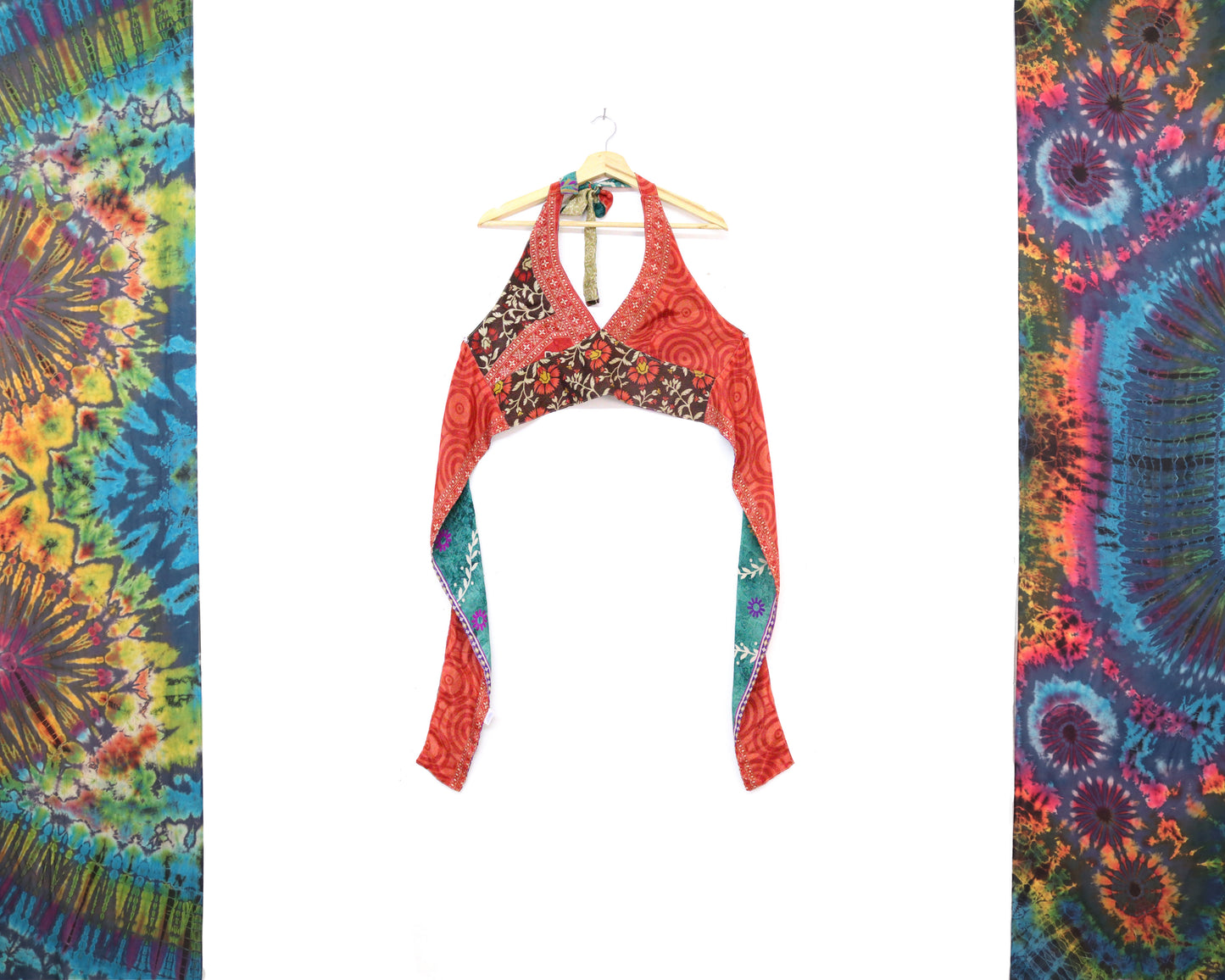 Reversible Cropped Halter Top Recycled Sari Silk