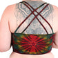 Tie-Dye Cross Back Crop Top - Moss Green Red and Yellow - Bare Canvas