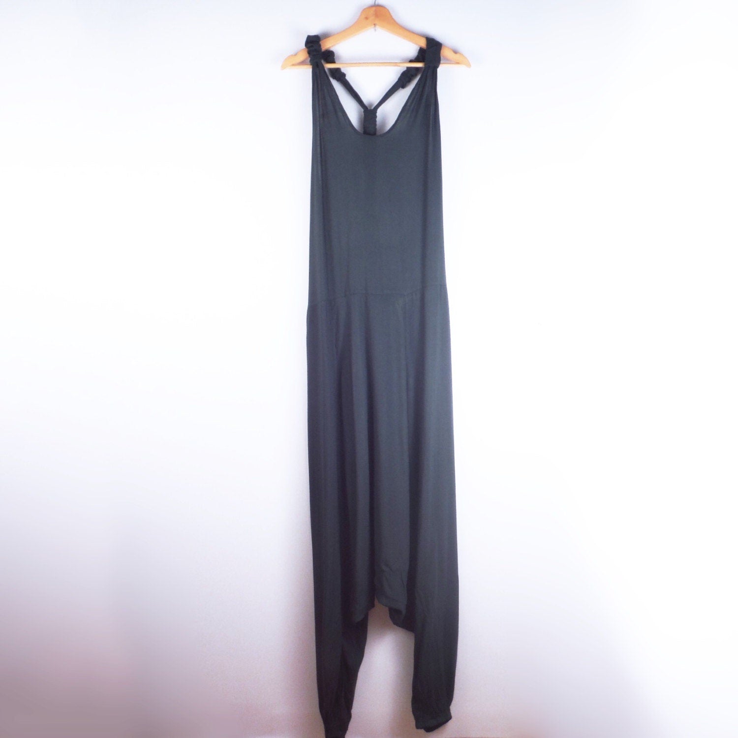 Plain Harem Dungarees - Forest Green - Bare Canvas