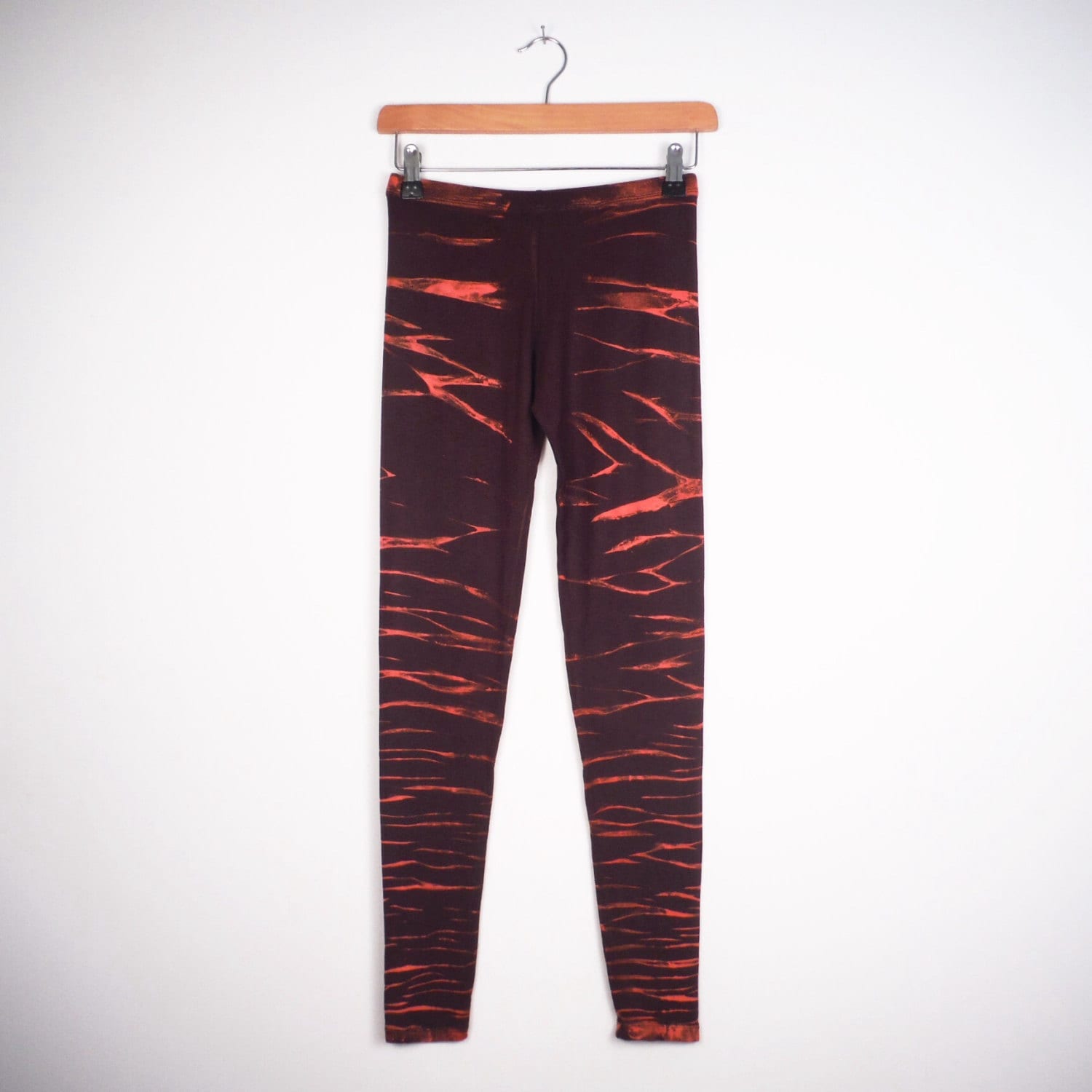 Hand Dyed Tiger Stripe Bleach Leggings - Brown - Bare Canvas