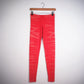 Hand Dyed Tiger Stripe Bleach Leggings - Neon Red - Bare Canvas