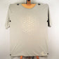 Hand Painted Bleach Flower of Life Organic Cotton T-Shirt - Light Grey XL - Bare Canvas