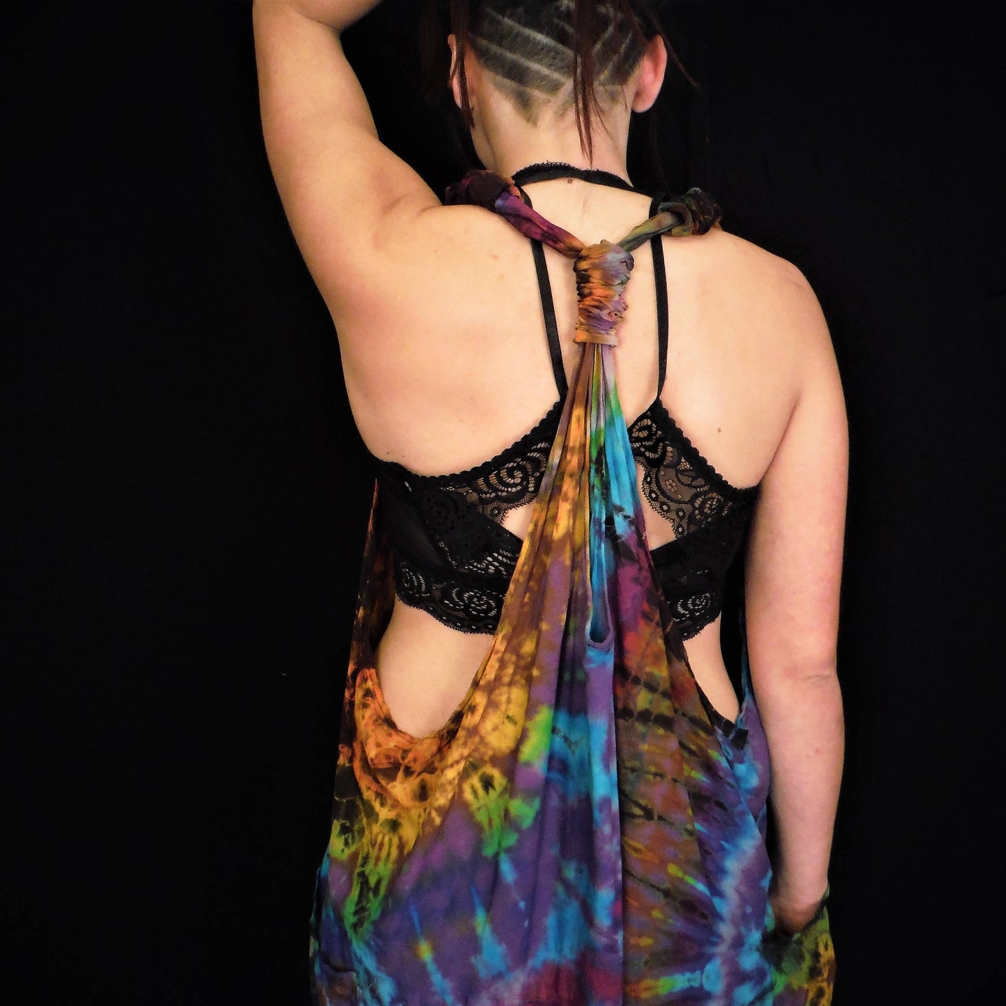 Tie-Dye Harem Dungarees - Purple Rainbow - Bare Canvas