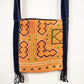 Bolso de hombro pequeño con punto de cruz y patchwork - Naranja