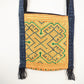 Cross Stitch and Patchwork Small Shoulder Bag - Yellow