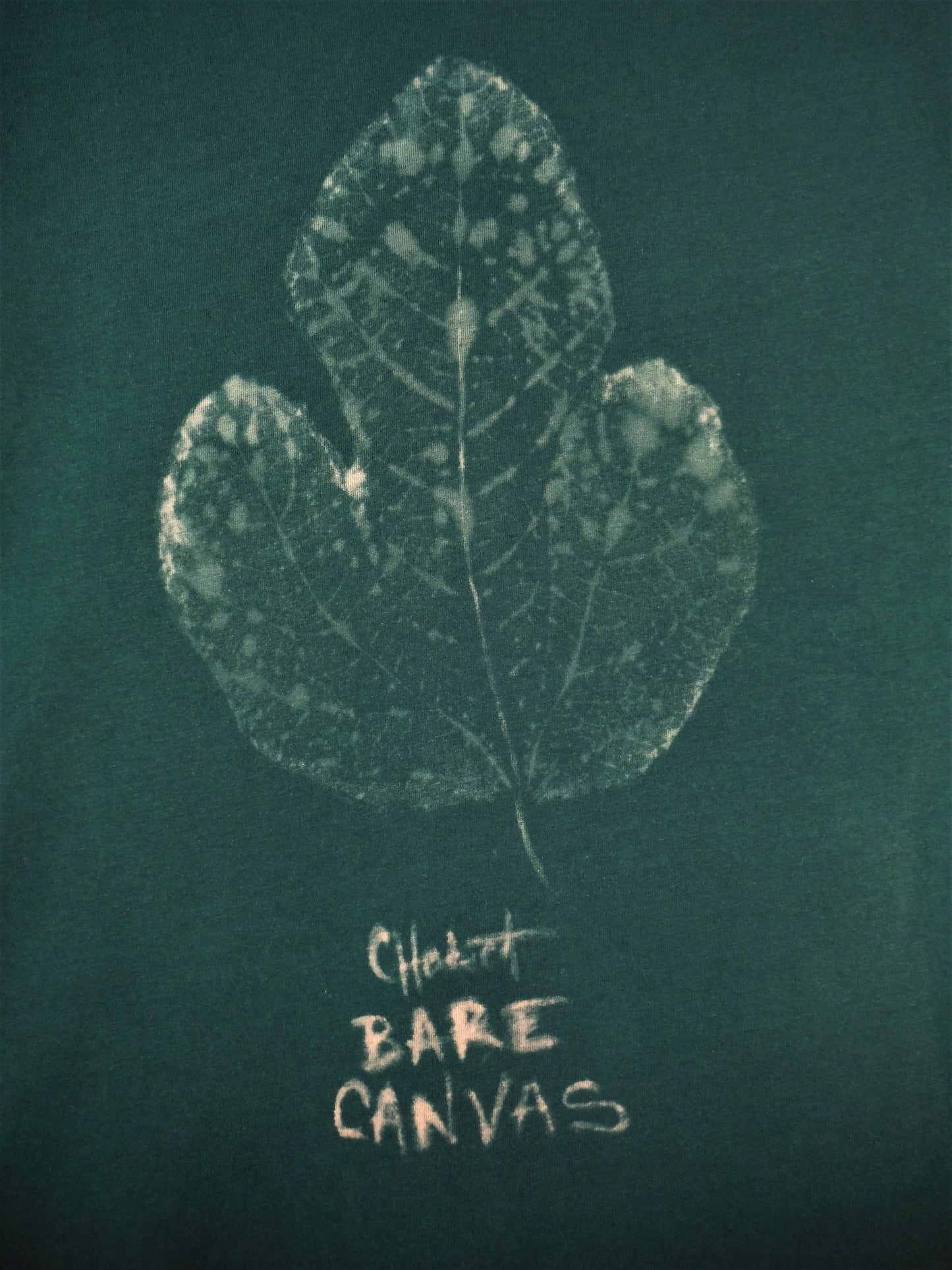 Camiseta De Algodón Orgánico Estampada A Mano Con Hojas - Verde Bosque L
