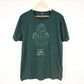 T-Shirt Feuille En Coton Biologique Imprimé à La Main - Vert Forêt L