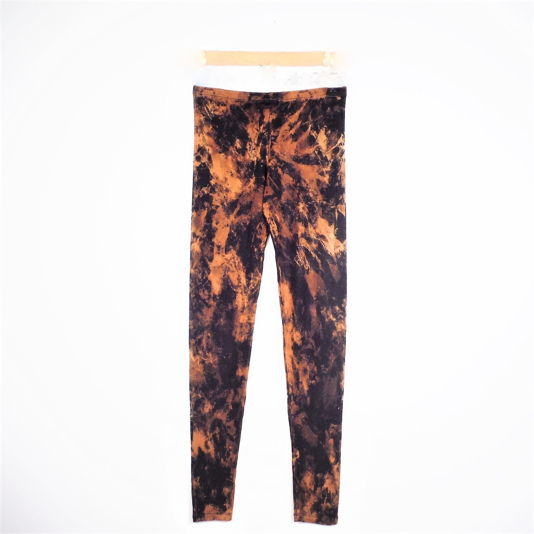 Hand Dyed Mottled Bleach Leggings - Black - Bare Canvas