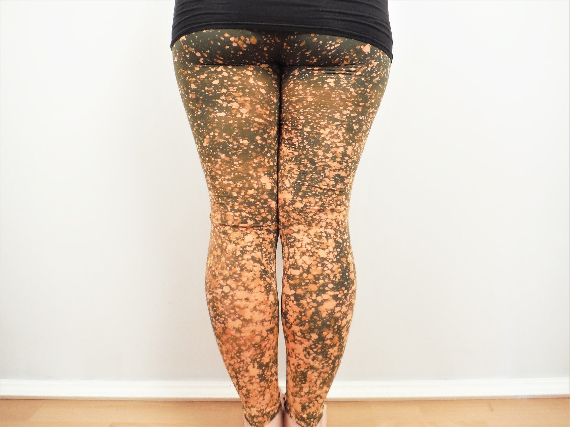 Hand Dyed Bleach Galaxy Leggings - Green - Bare Canvas