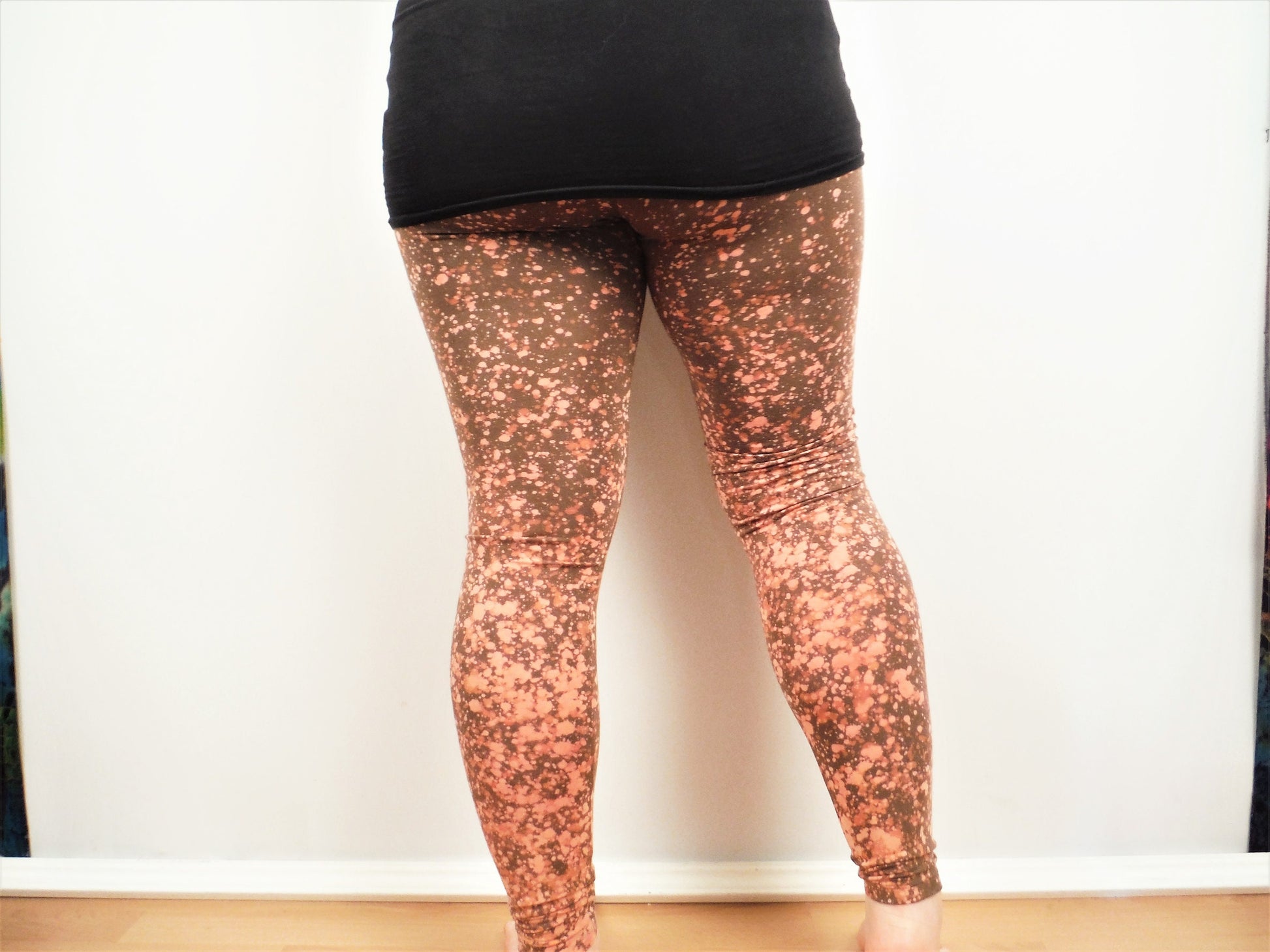 Hand Dyed Bleach Galaxy Leggings - Light Brown - Bare Canvas