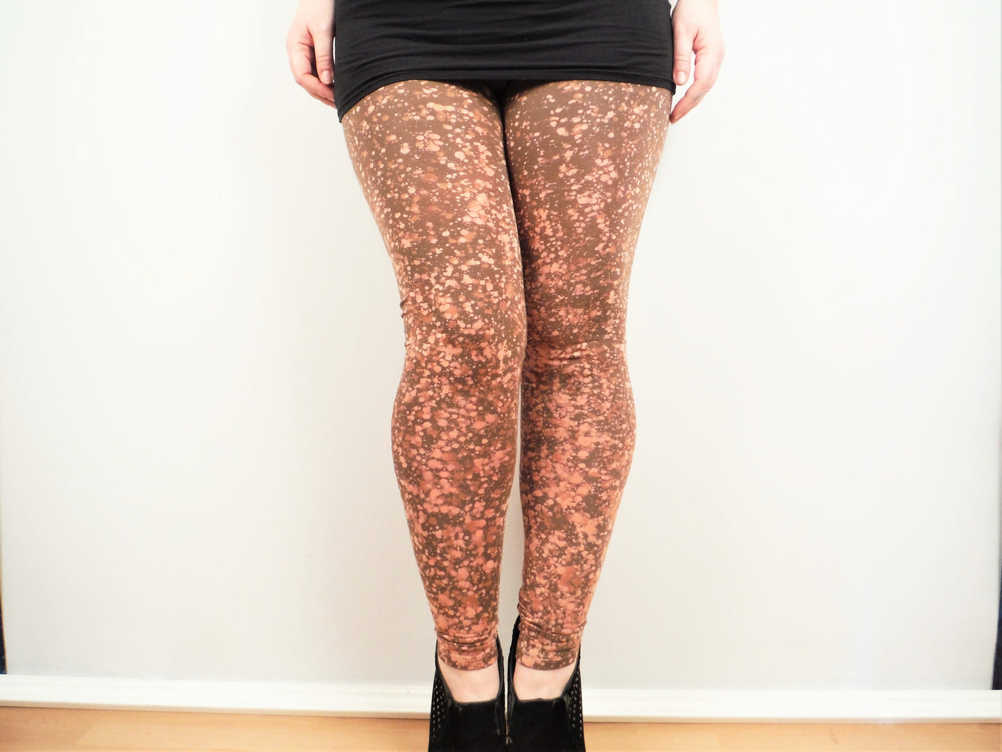 Hand Dyed Bleach Galaxy Leggings - Light Brown - Bare Canvas