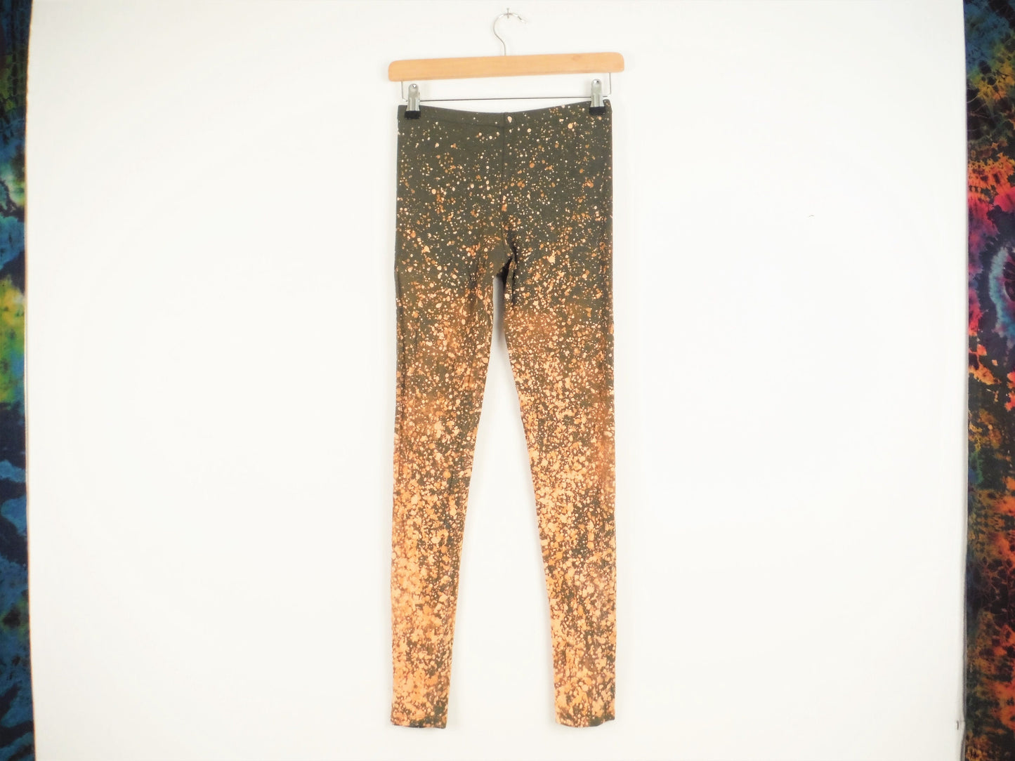 Hand Dyed Bleach Galaxy Leggings - Green - Bare Canvas