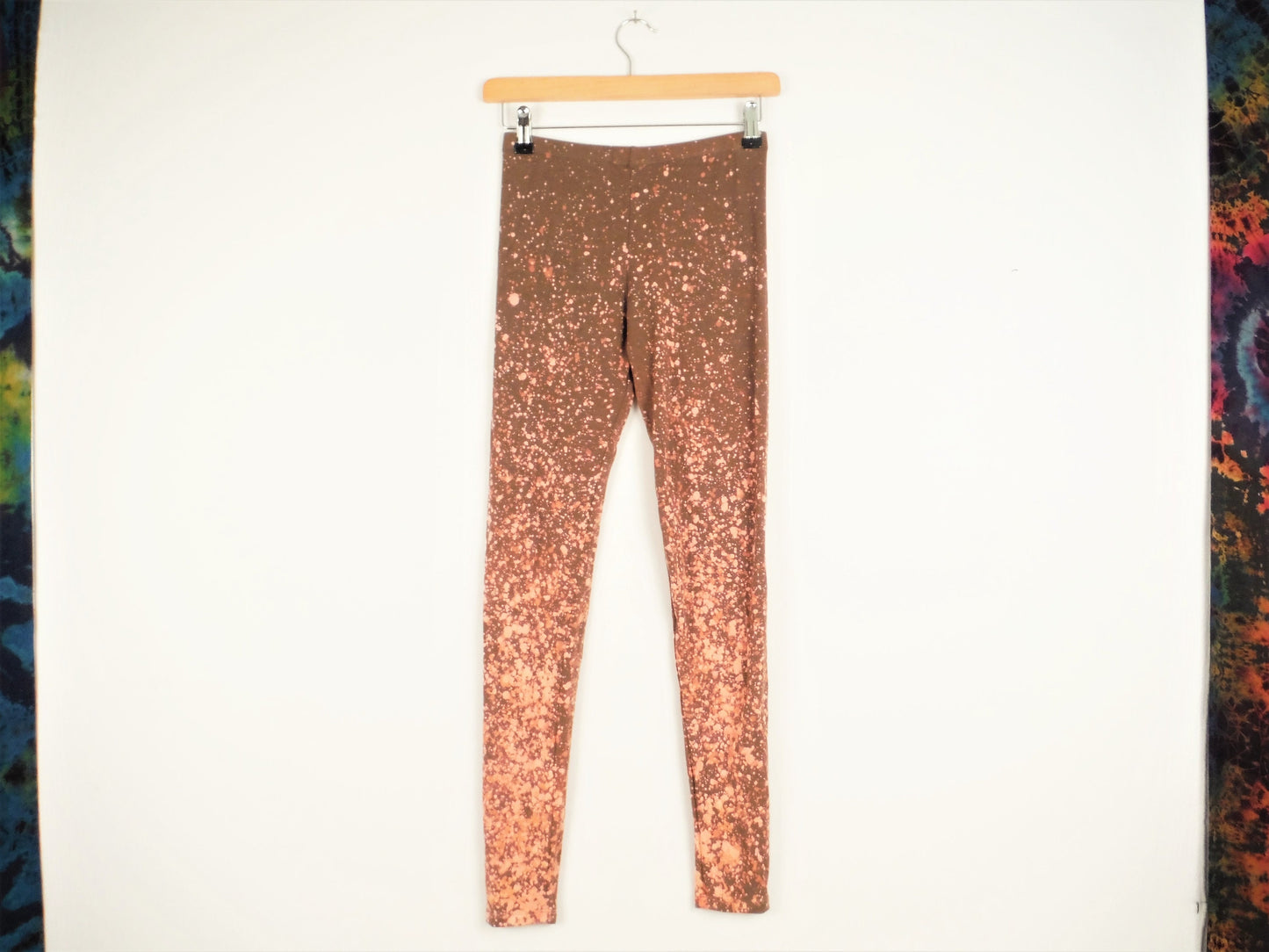 Hand Dyed Bleach Galaxy Leggings - Light Brown - Bare Canvas