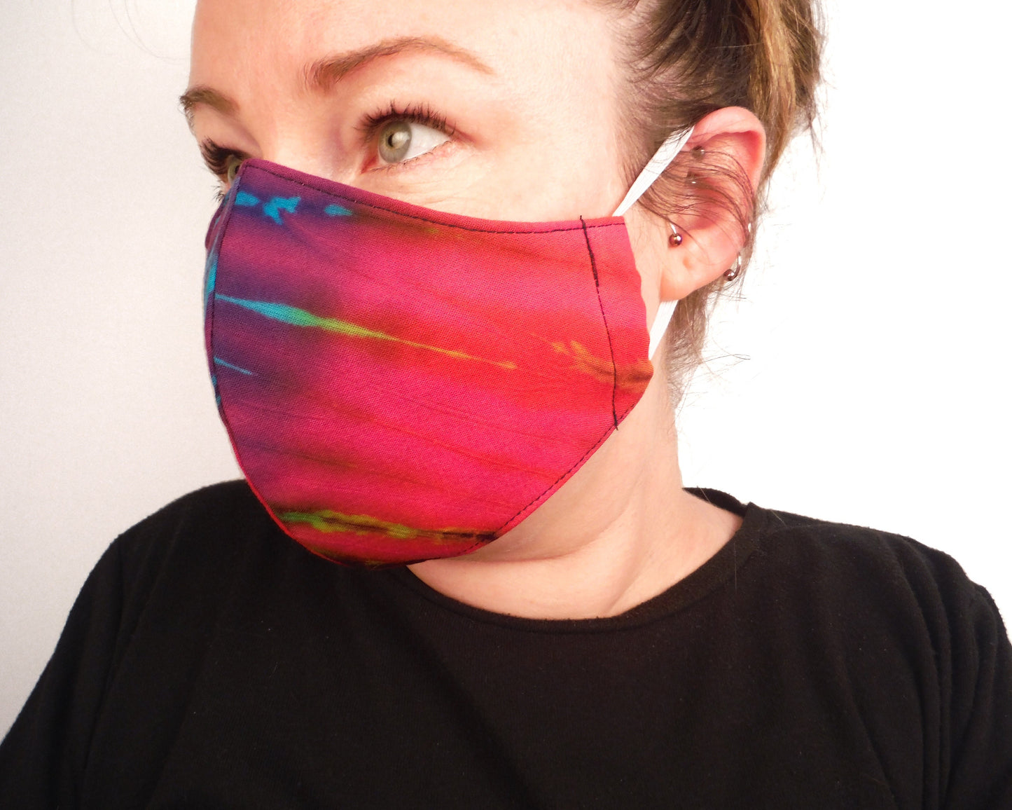 Tie-Dye Face Mask - Hot Pink - Bare Canvas