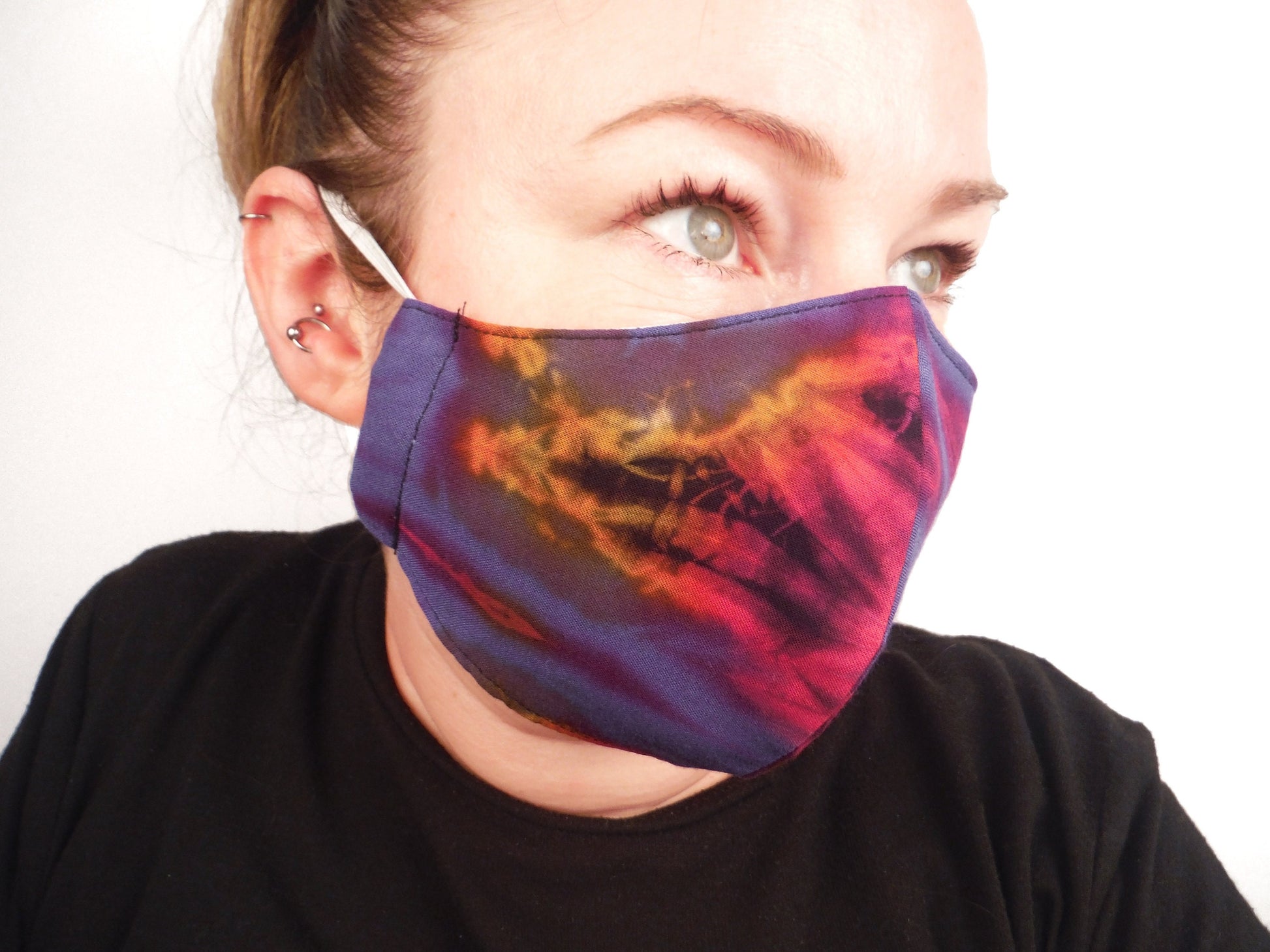 Tie-Dye Face Mask - Lavender Blue - Bare Canvas