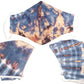 Tie-Dye Face Mask - Indigo White and Orange - Bare Canvas