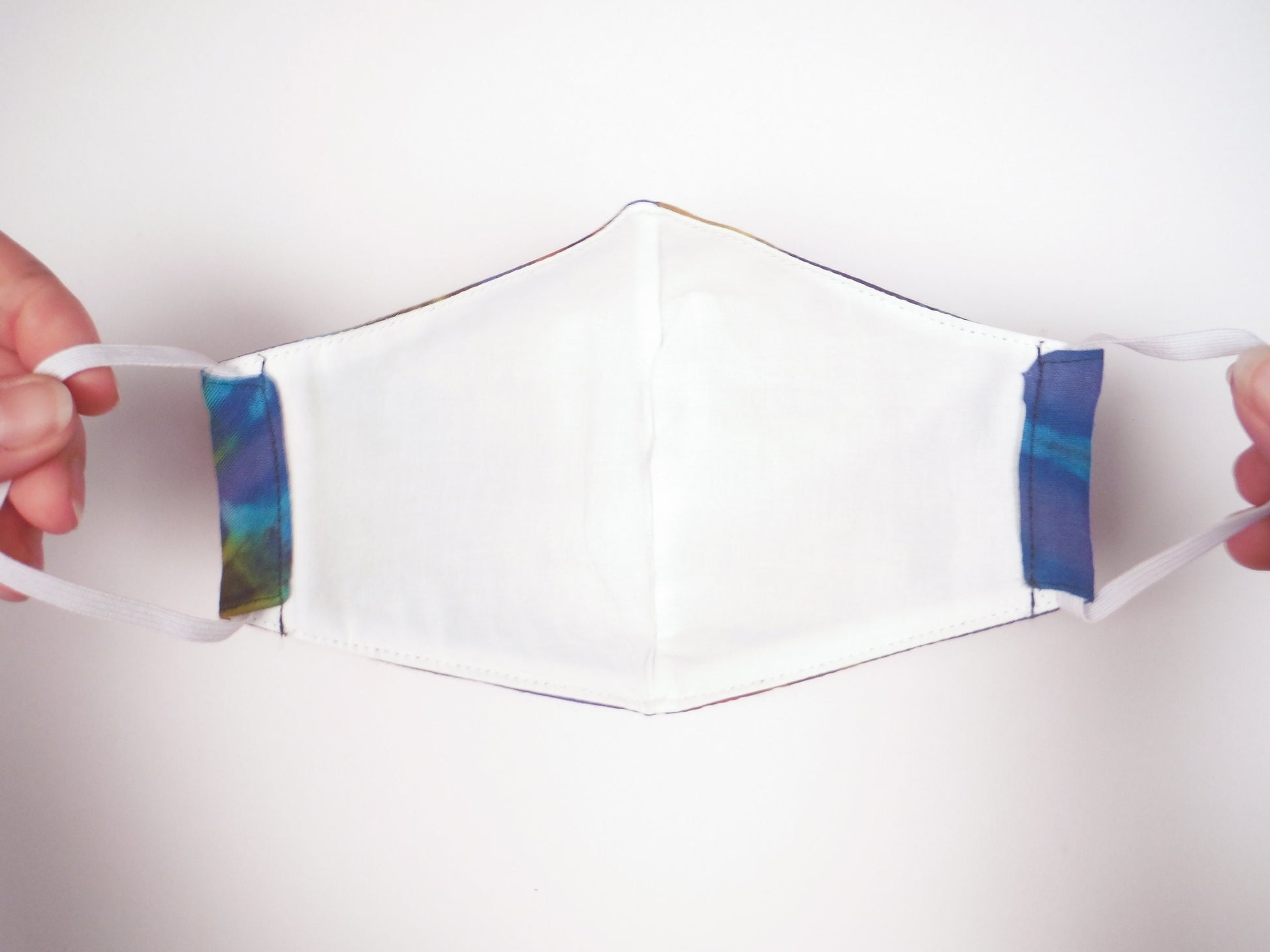 Tie-Dye Face Mask - Indigo White and Orange - Bare Canvas