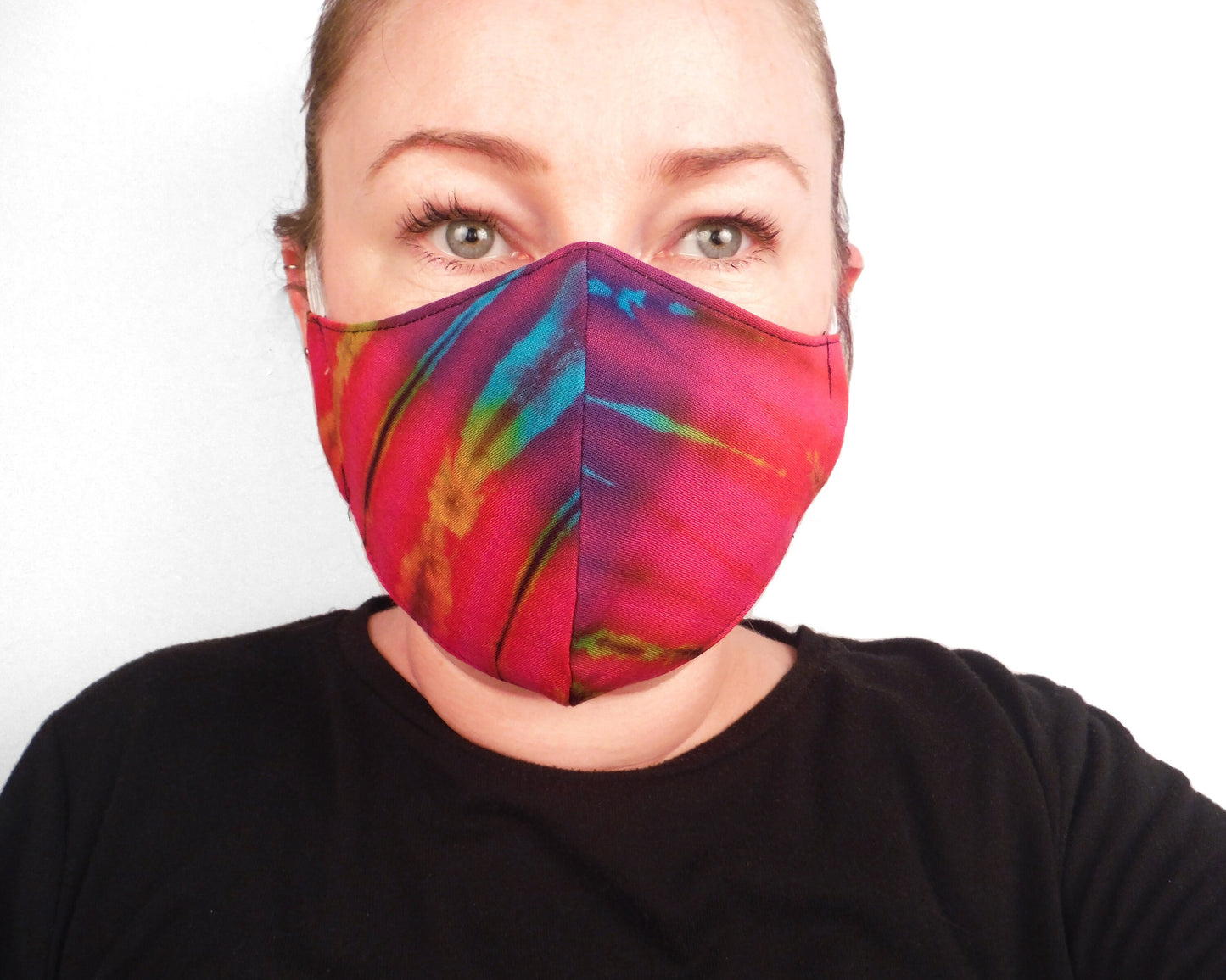 Tie-Dye Face Mask - Hot Pink - Bare Canvas