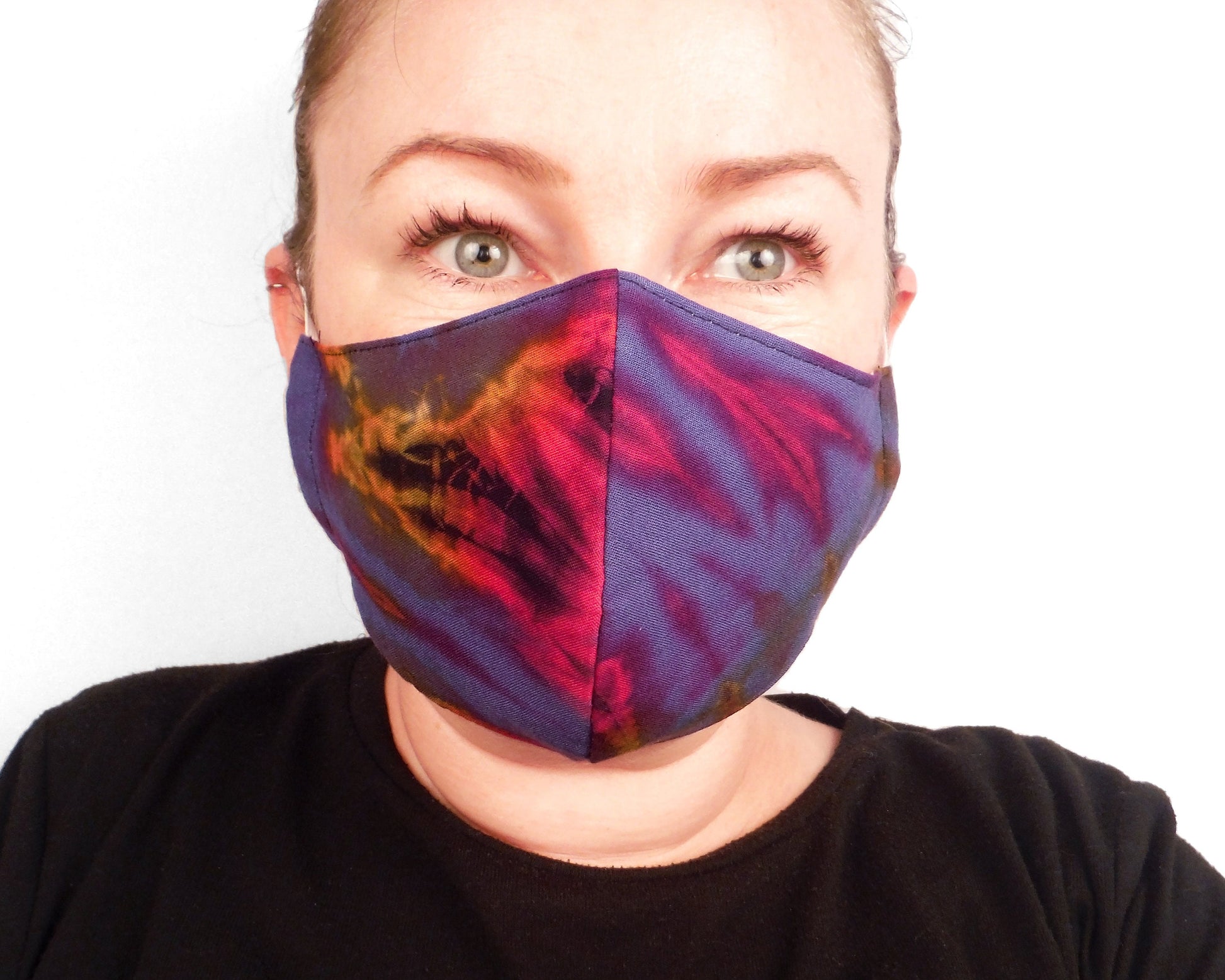 Tie-Dye Face Mask - Lavender Blue - Bare Canvas