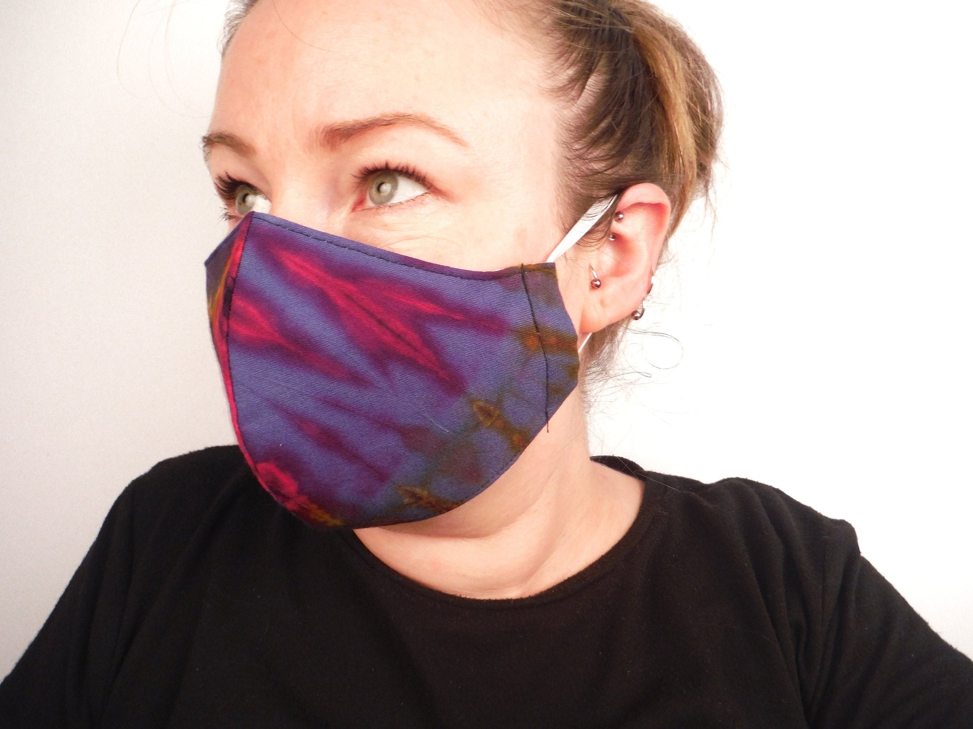 Tie-Dye Face Mask - Lavender Blue - Bare Canvas