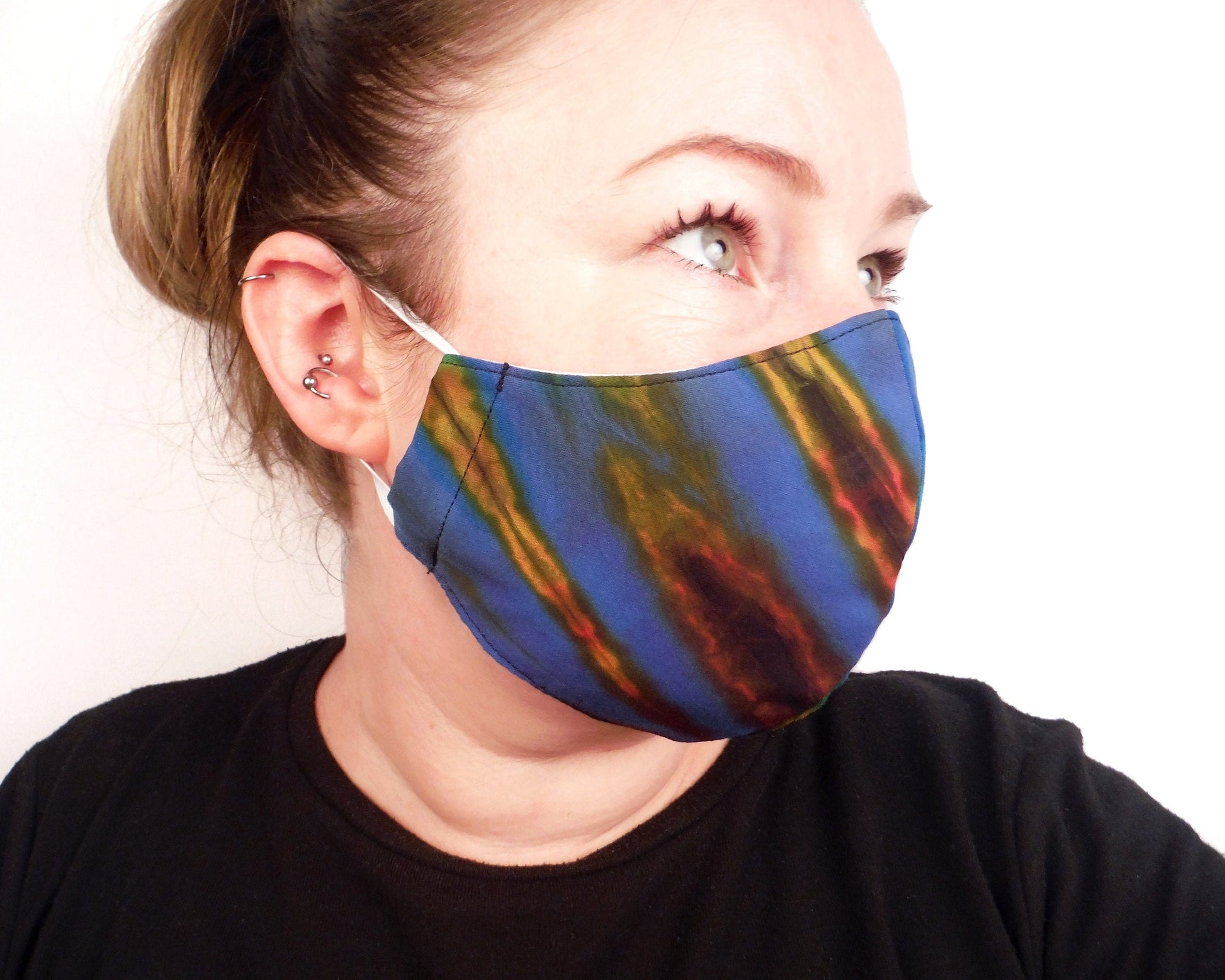 Tie-Dye Face Mask - Aqua Blue - Bare Canvas