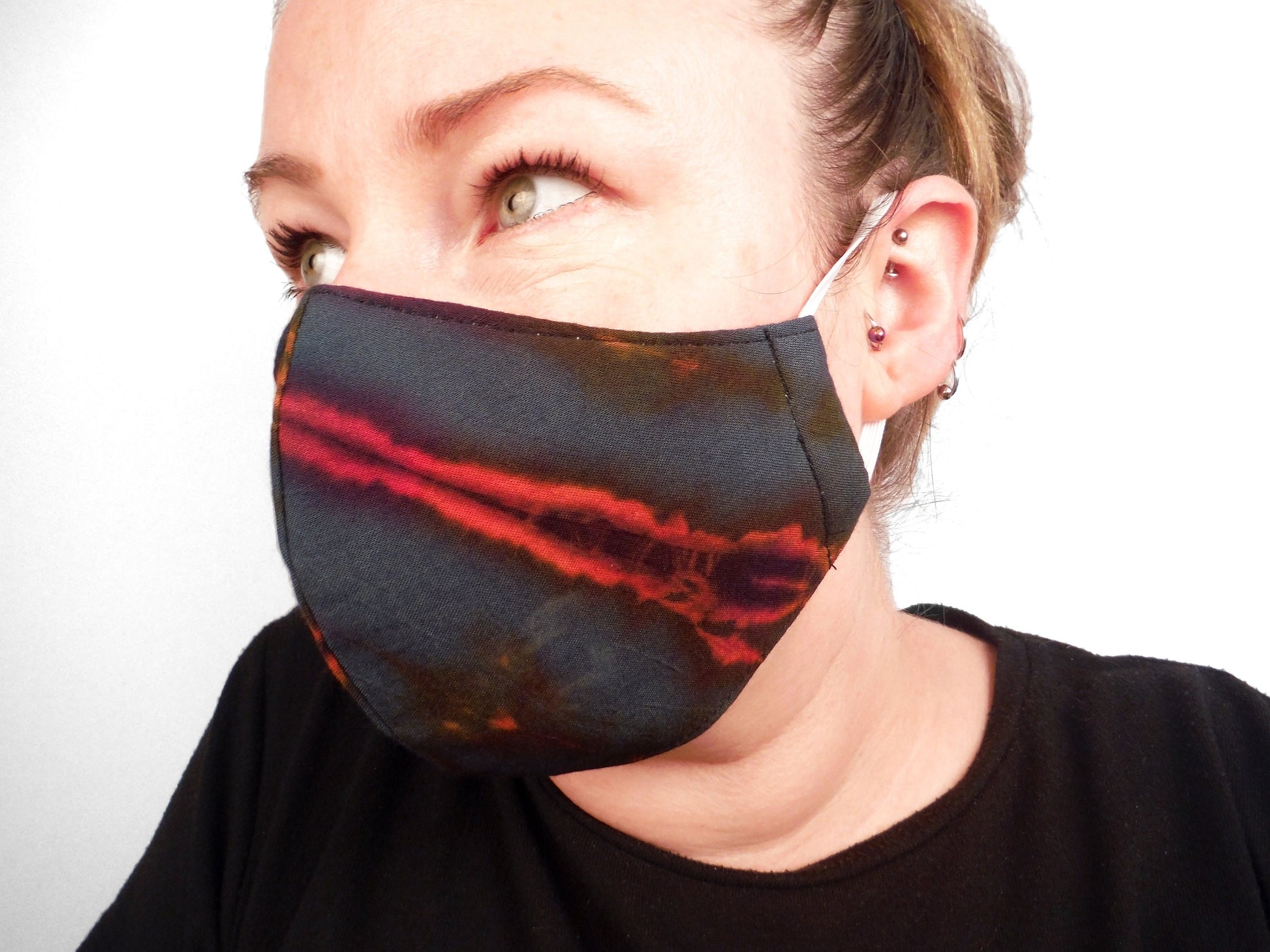 Tie-Dye Face Mask - Forest Green - Bare Canvas