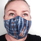 Tie-Dye Face Mask - Indigo White and Orange - Bare Canvas