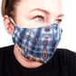 Tie-Dye Face Mask - Indigo White and Orange - Bare Canvas