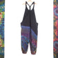 Half Tie-Dye Dungarees - Black and Mid Blue - Bare Canvas