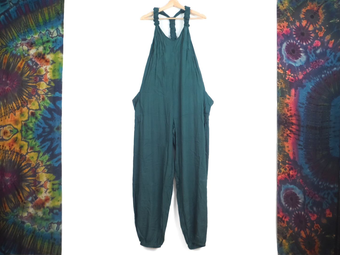 Plain Dungarees - Forest Green