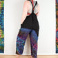 Half Tie-Dye Dungarees - Black and Mid Blue - Bare Canvas