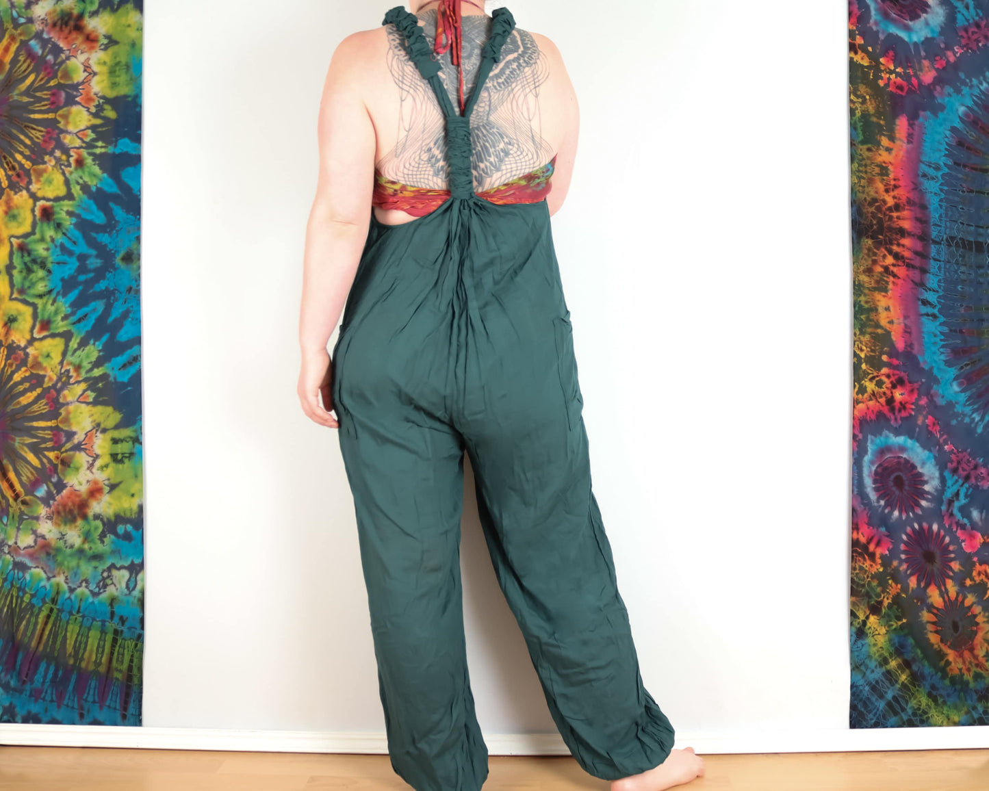 Plain Dungarees - Forest Green