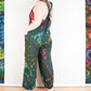 Tie-Dye Dungarees - Forest Green Rainbow - Bare Canvas