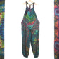 Tie-Dye Dungarees - Forest Green Rainbow - Bare Canvas