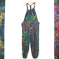 Tie-Dye Dungarees - Forest Green Rainbow - Bare Canvas