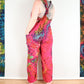 Tie-Dye Dungarees - Hot Pink Rainbow - Bare Canvas