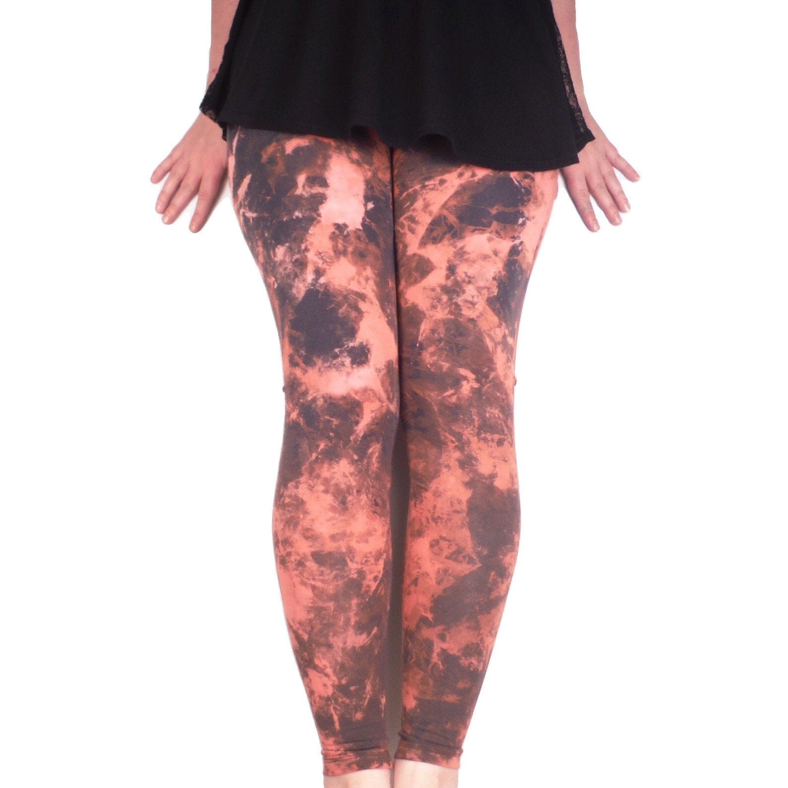 Hand Dyed Mottled Bleach Leggings - Grey - Bare Canvas