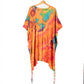 Short Summer Poncho Tie-Dye Dress / Top - Bright Orange Rainbow - Bare Canvas