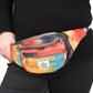 Hemp Bum Bag / Zip-up Belt Bag - Tie-Dye Rainbow - Bare Canvas