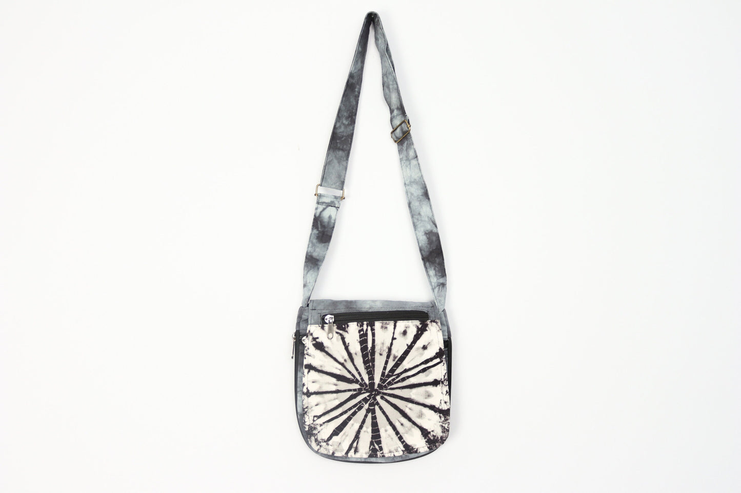 Tie-Dye Shoulder Bag - Black White and Grey