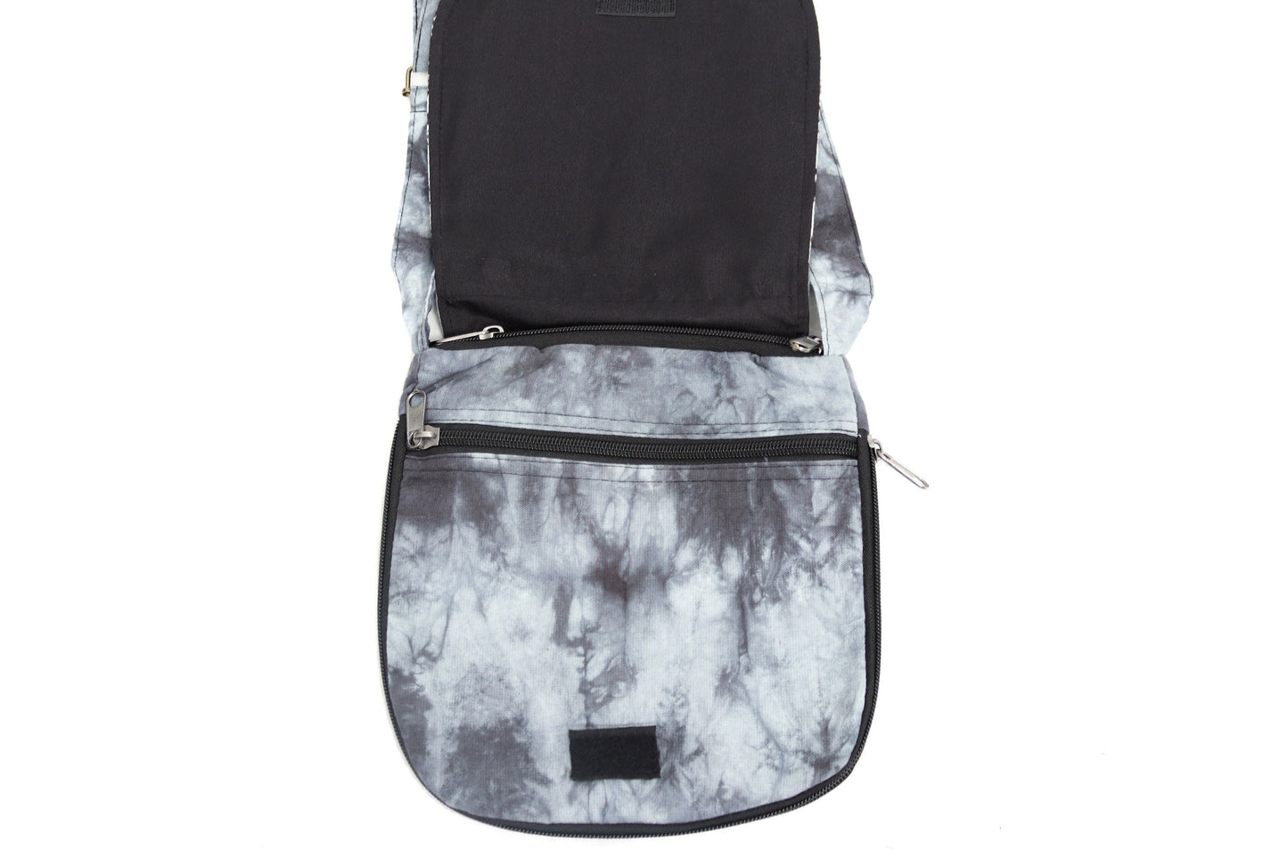 Tie-Dye Shoulder Bag - Black White and Grey