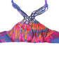 Tie-Dye Lattice Halter Neck Bikini Top - Purple Pink and Orange - Bare Canvas