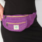 Hemp Bum Bag / Zip-up Belt Bag - Purple - Bare Canvas