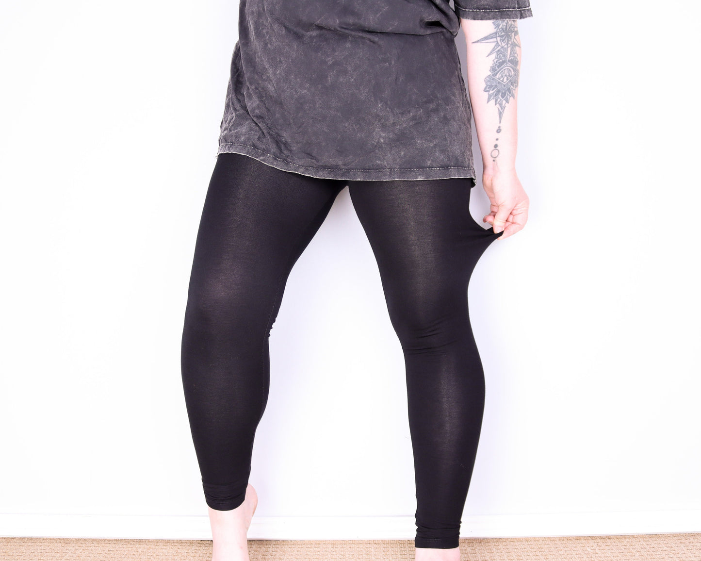 Plain Leggings - Black - Bare Canvas