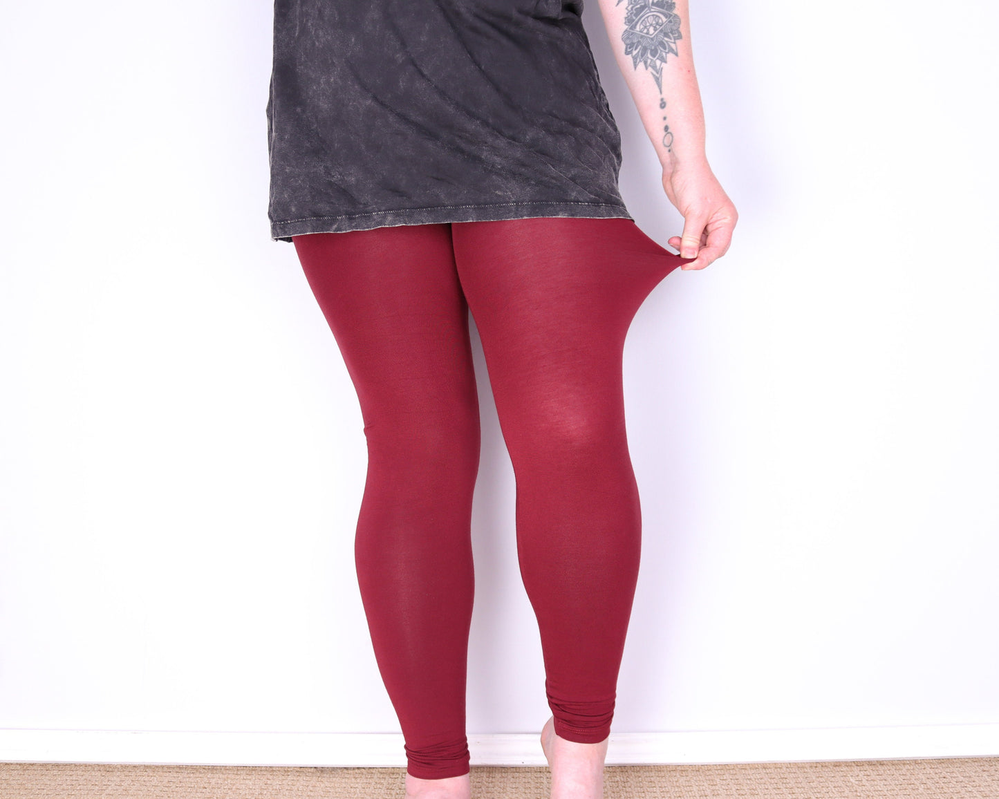 Plain Leggings - Wine Red - Bare Canvas