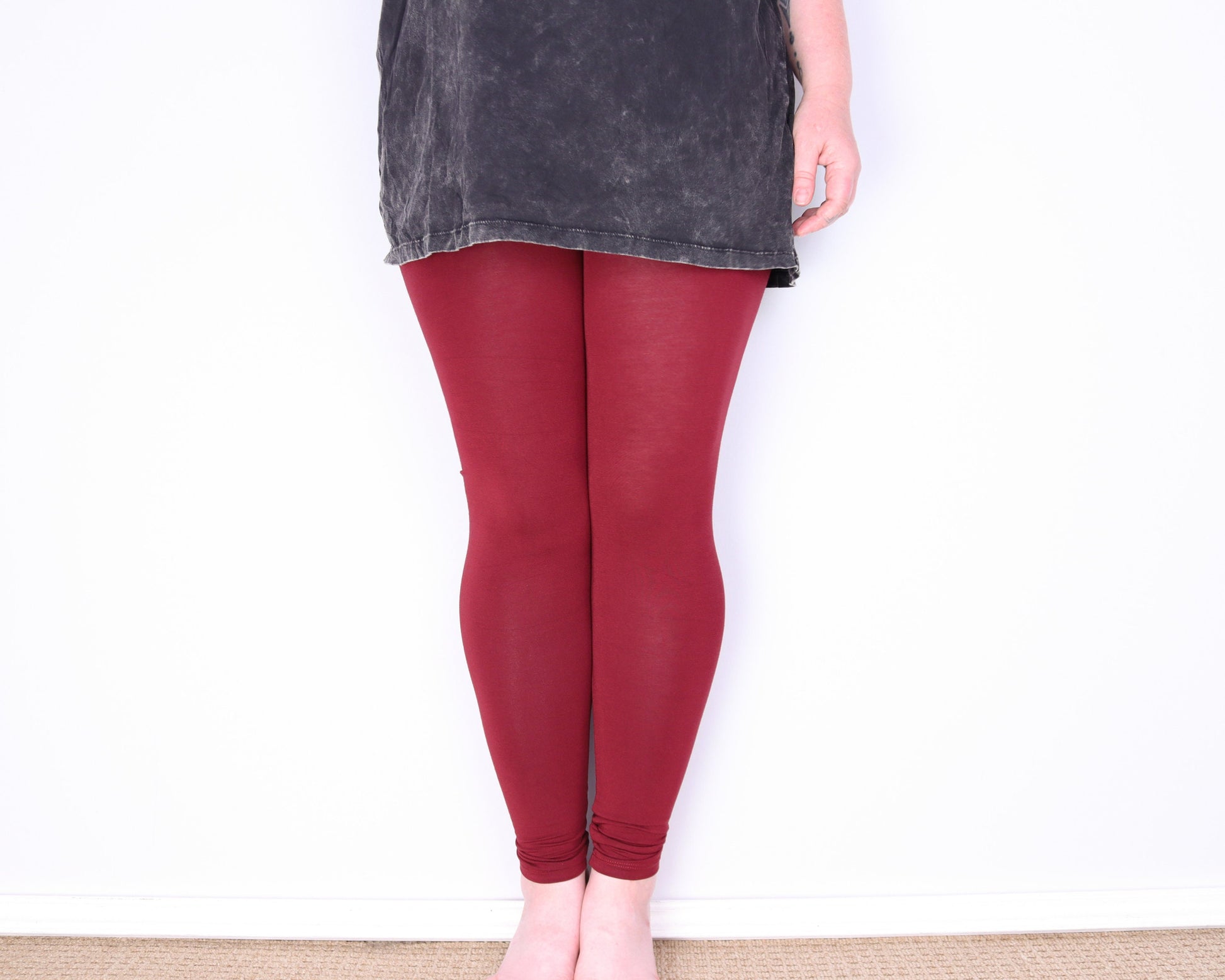 Plain Leggings - Wine Red - Bare Canvas